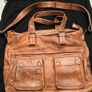 Belstaff Brown Leather Messenger Bag